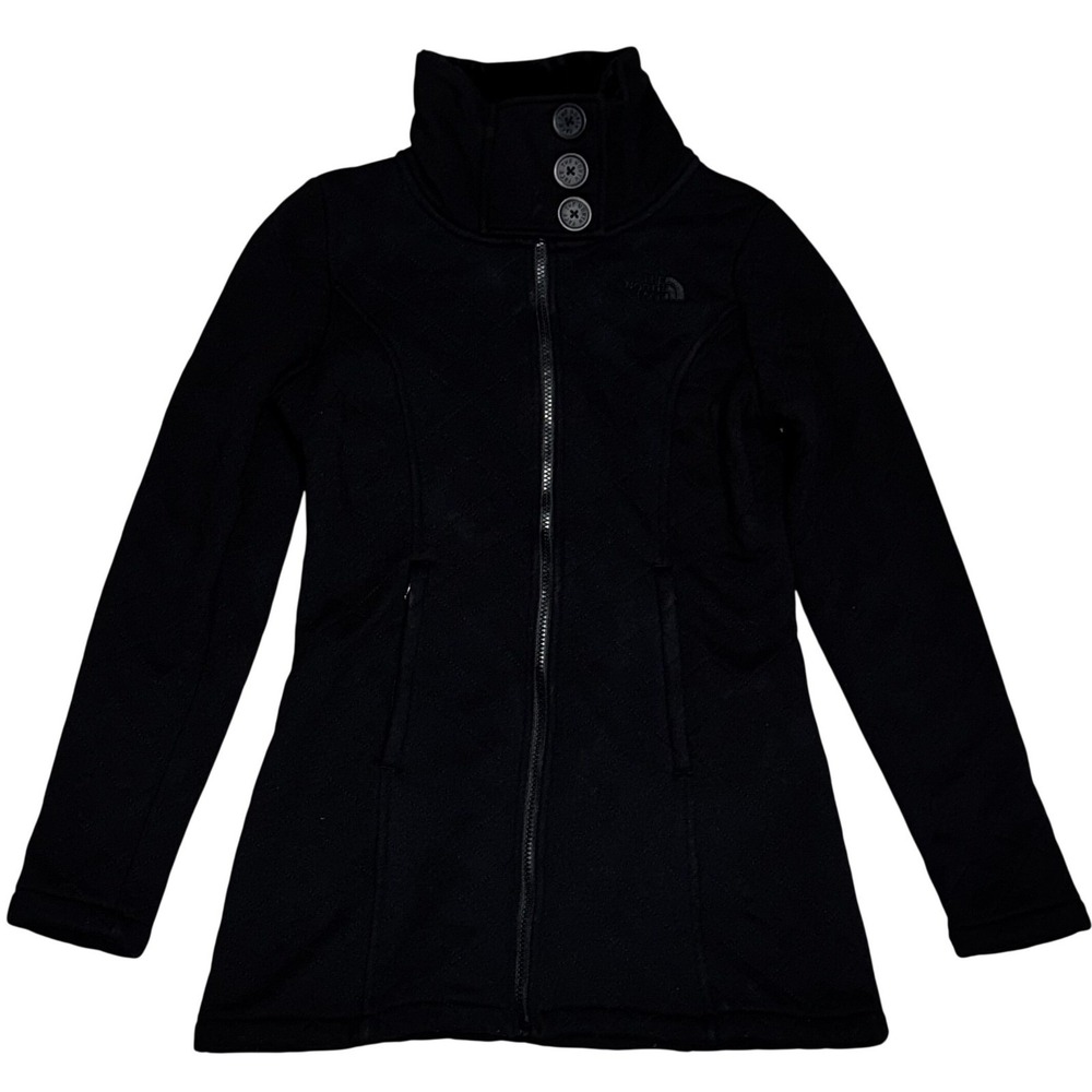 The‎ North Face Caroluna Quilted Fleece Jacket Womens Small Black EUC